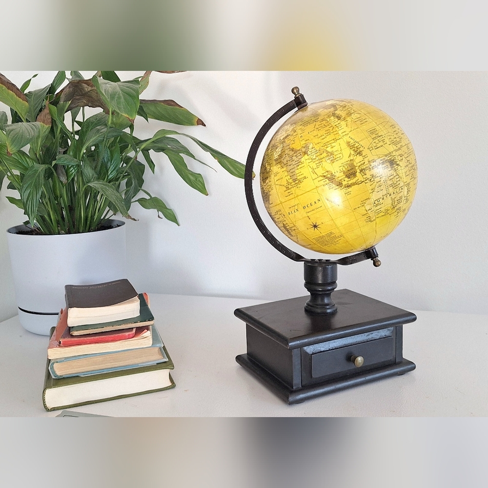 Decorative globe on a wooden base